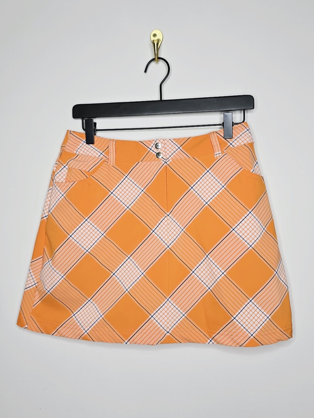 Slazenger Golf Skirt Size 4 Orange Plaid